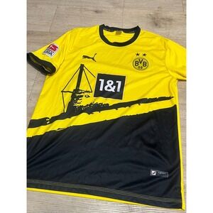 Borussia Dortmund BVB Jsport Soccer Jersey Yellow Black Mens XL Bundesliga